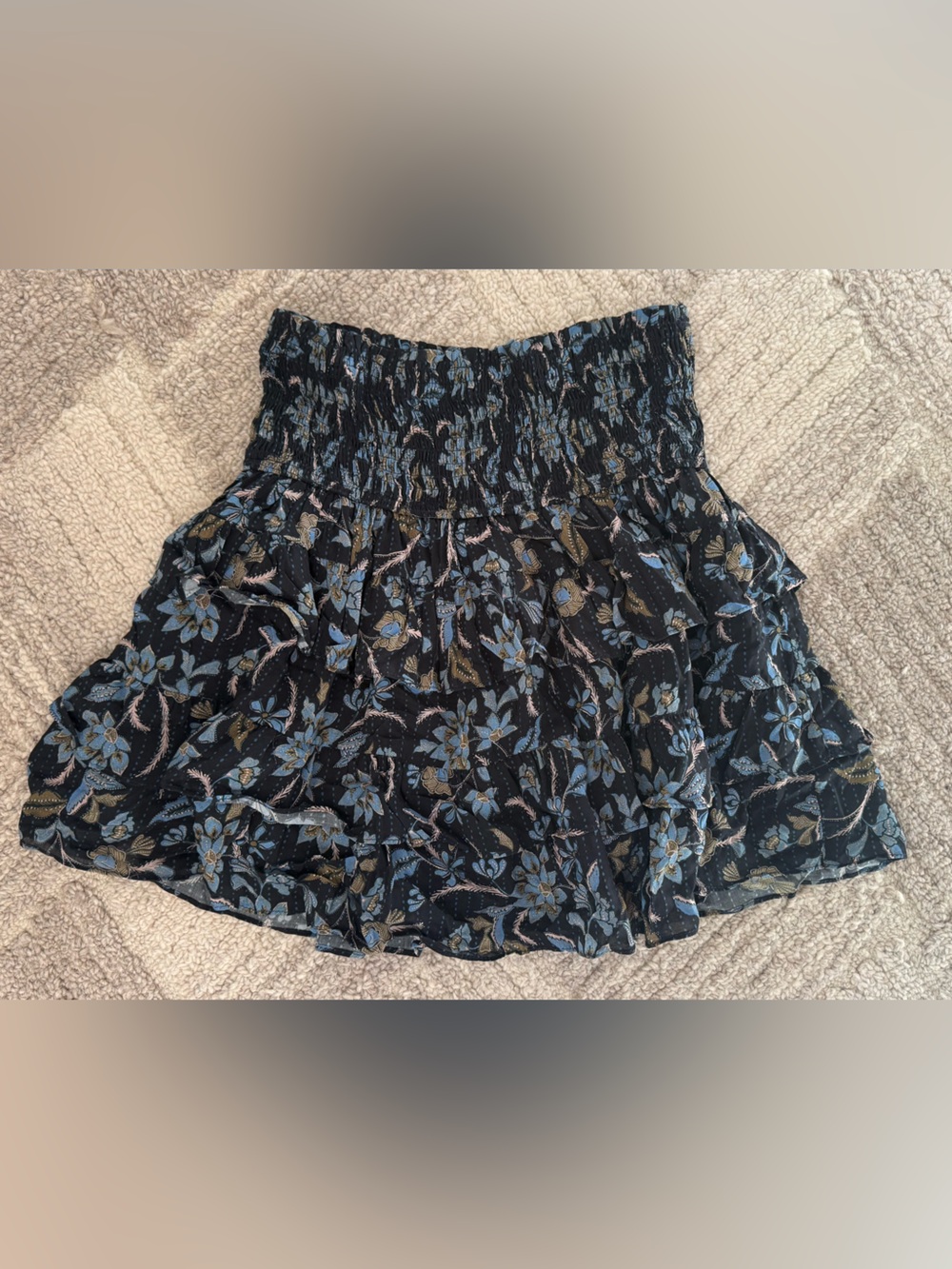Olivaceous Ruffle Mini Skirt